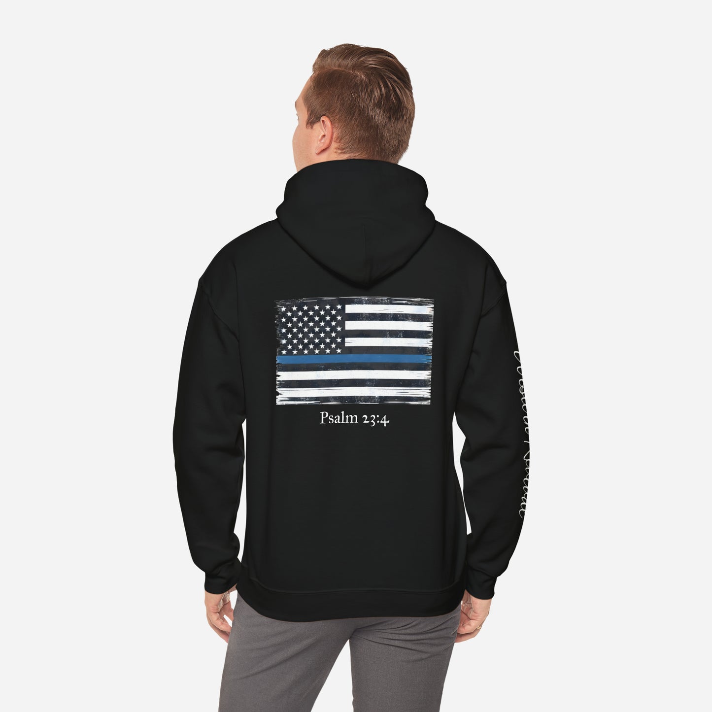 Thin Blue Line Psalm 23:4 - Hoodie