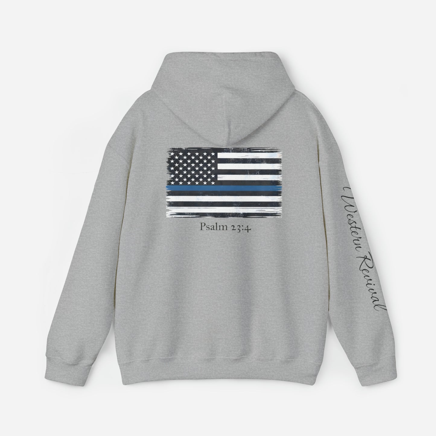 Thin Blue Line Psalm 23:4 - Hoodie