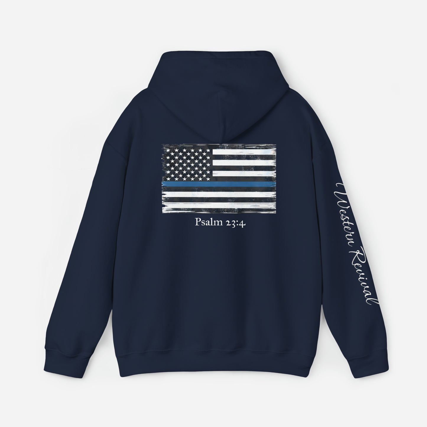 Thin Blue Line Psalm 23:4 - Hoodie